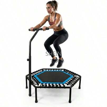 Trampolín Fitness Hexagonal 101 cm con Barra Ajustable – Brincolín para Adultos, 42 Ligas, Acero Anticorrosivo, Capacidad 100 kg,Hexagonal Fitness Trampoline for Adults,Trampoline with Adjustable Handlebar,Trampoline with 42 Elastic Cords,Anti-Corrosion Steel Trampoline,Adult Trampoline 100kg Capacity,Home Fitness Trampoline for Small Spaces,Adult Aerobic Rebounder,Durable & Easy to Assemble Trampoline