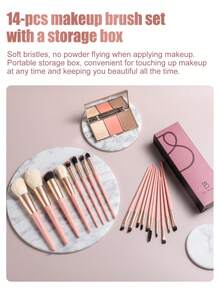 BS-MALL 15/20支粉色化妆刷套装，高品质柔软刷毛，适用于散粉、修容、腮红、粉底、眼影、鼻影等。 - 粉色 - 查看 2