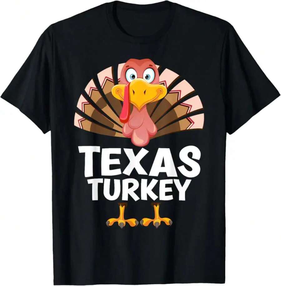 Camiseta de pijama a juego de pavo de Texas de Acción de Gracias - Blanco - Ver 1