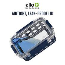 FIAN Ello Duraglass Recipientes de almacenamiento de alimentos de vidrio para alimentos Cuencos preparativos de alimentos de vidrio con funda de silicona y tapas herméticas 10 unidades de 5 unidades ensalada de frutas 3 4 tazas - Paseo marítimo de Venecia - Ver 4