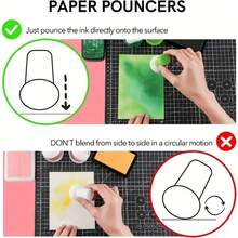 9pcs Brush Set With Sponge Applicators, Multi-Color Options, Gourd Handle, Suitable For Crafts, Wet & Dry Use - Ink Daubers, Applicable For Scrapbooking, Card Making And Mixed Media Art, Back To School, School Supplies - Nhiều màu - Xem 8