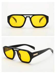 4副复古双梁椭圆形镜框高品质独特简约时尚眼镜，适合旅行、休闲、派对、海滩、日常佩戴 - 4件 - 查看 5