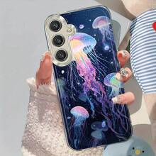 Hermosa funda de teléfono de medusa para Samsung Galaxy A02 A03S A04 A05S A06 A13 A14 A15 A16 5G A21S A22 A23 A24 A25 A26 A32 A34 A35 A36 A50 A52 A53 A54 A55 A56 A73 S21 Ultra S22 Plus S23+ S24 FE S48 Funda de teléfono de TPU transparente a prueba de golpes de cobertura completa, simple, a prueba de golpes, suave y creativa - Multicolor - Ver 2