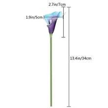 Faylapa 20 piezas de lirio artificial de cala flores falsas ramos de boda decoracion floral para el hogar azul morado - Azulmorado - Ver 7