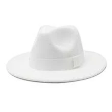 Women Men Top Hat, Vintage Elegant Soft Wide Brim Hat Jazz Hats For Casual Party - 白色 - 查看 1