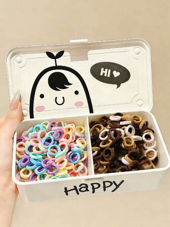 200pcs/Pack High Elastic Hair Ties, Won't Damage Hair, Hair Accessories For Babies & Kids, Suitable For Parties, Daily Wear, Fashion