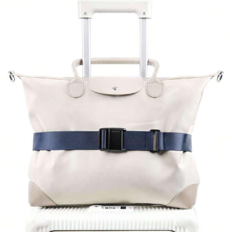 Cinturón de Viaje para Equipaje, Correa Magnética de Liberación Rápida para Maletas, Añade Comodidad a Las Bolsas de Mano, Ligero, Estiloso y Fácil, Accesorio Ideal para Viajar,37337971 - Blanco y Negro - Ver 1