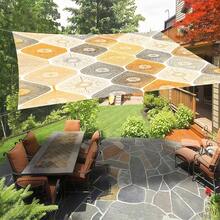 1PC 2D Digital Printing Diamond Texture Outdoor Printed Sunshade Fabric With Printed Patterns, Windproof, Detachable, Lightweight, Semi-Shaded, Dustproof And Wear-Resistant