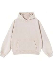 Men's Fashionable Autumn Washed Distressed Pocket Hoodie, Mens Hoodies Vintage Oversized Hoodie Acid Wash Couples Cotton Pullover Hoodies For Men Streetwear Sweatshirts - Street Fashion Outerwear - Begie - 查看 13