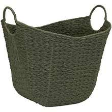 Household Essentials - Cesta de almacenamiento de mimbre tela natural con asas(Oliva Paper Rope) - Multicolor - Ver 1