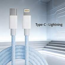 1pc 3.3ft/100cm Braided Data Cable, Durable High-Efficiency Data Transfer Fast Charging Cable Compatible With IPhone 14 Pro Max/14 Pro/14 Plus/14/13/12/11/XS/XR/8/7/6/ Series - Multicolor - View 1