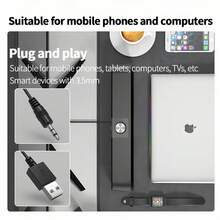 Lenovo Altavoces de escritorio para juegos B02 con tecnología Bass Boost, sonido de alta fidelidad, iluminación RGB ajustable, compatibilidad multiplataforma, ideales para cibercafés domésticos, con cable negro mate.