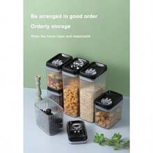 Recipientes herméticos almacenar alimentos 6 piezas contenedores organizador cocina alacena diseño corrugado elegante sin BPA - como en la foto - Ver 1