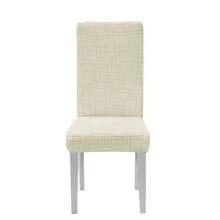 Chair Covers For Dining Chairs Stylish Carved Well Pattern Removable Washable Universal Stretch Chair Slipcovers - Beis - Ver 3