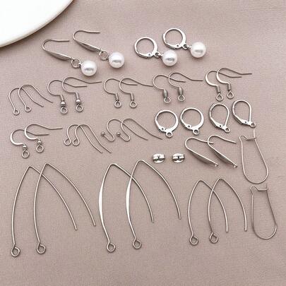1pack Stainless Steel Earring Hooks Ear Wires French Wire Hooks With Loops Hypoallergenic Fish Hook Ear Wires For DIY Jewelry Making Finding
