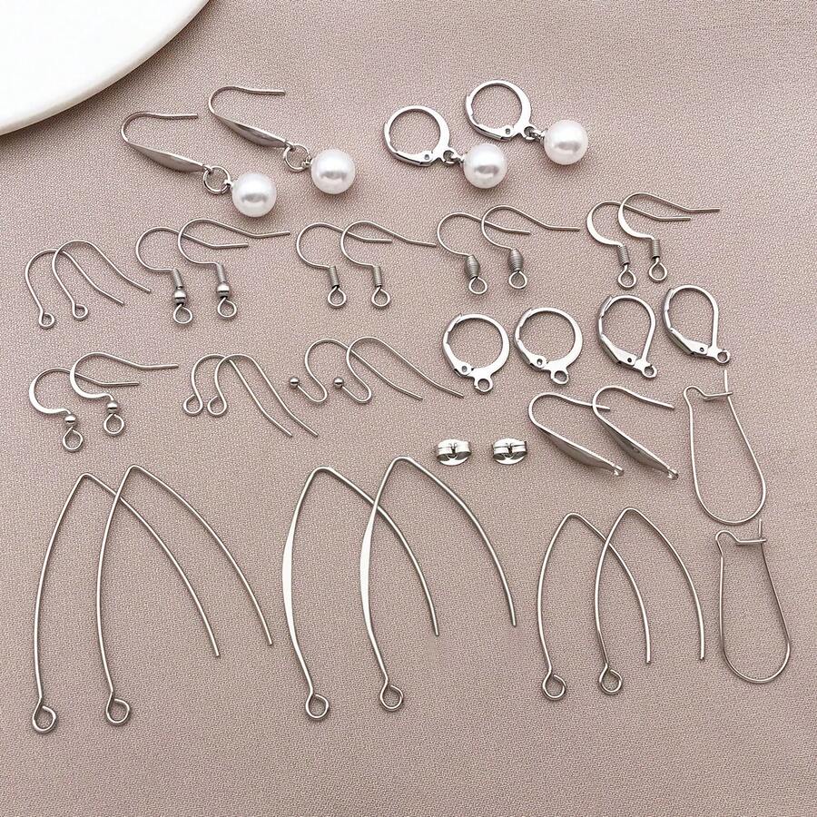 1pack Stainless Steel Earring Hooks Ear Wires French Wire Hooks With Loops Hypoallergenic Fish Hook Ear Wires For DIY Jewelry Making Finding