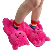 Women's Cotton Piush Adult Slipper Bear Slippers House Slippers Shoes - Flipflop - 玫瑰紅 - 查看 4