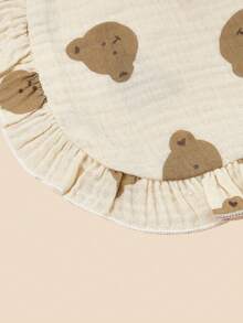 5pcs/Pack Soft & Comfortable Plain Fabric Cute Cartoon Bear Head Ruffled Baby Bibs - Multicolor - View 7