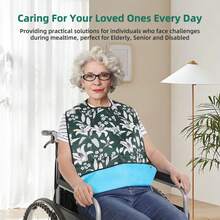 3pcs Adult Bibs, Waterproof & Breathable, Protect Clothing, With Optional Crumb Catcher Bag, Washable, Suitable For Elderly - Multicolor - View 5