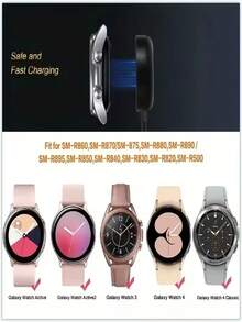 Magnetic Wireless Charger Dock Compatible With Samsung Galaxy Watch 8/7/6/5pro/5/4/3 Active 2, Portable Watch Fast Charging Stand - Black - View 3