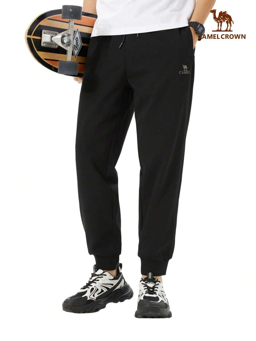 CAMEL CROWN Men's Cotton Knit Sweatpants, Black, Versatile Loose Fit Casual Long Pants - Black - View 1