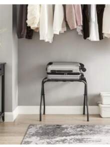 SONGMICS Juego de 2, Estante de Equipaje con Marco de Acero, Soporte para Maletas para la Habitación de Invitados, Plegable, Negro MRLR64B-2