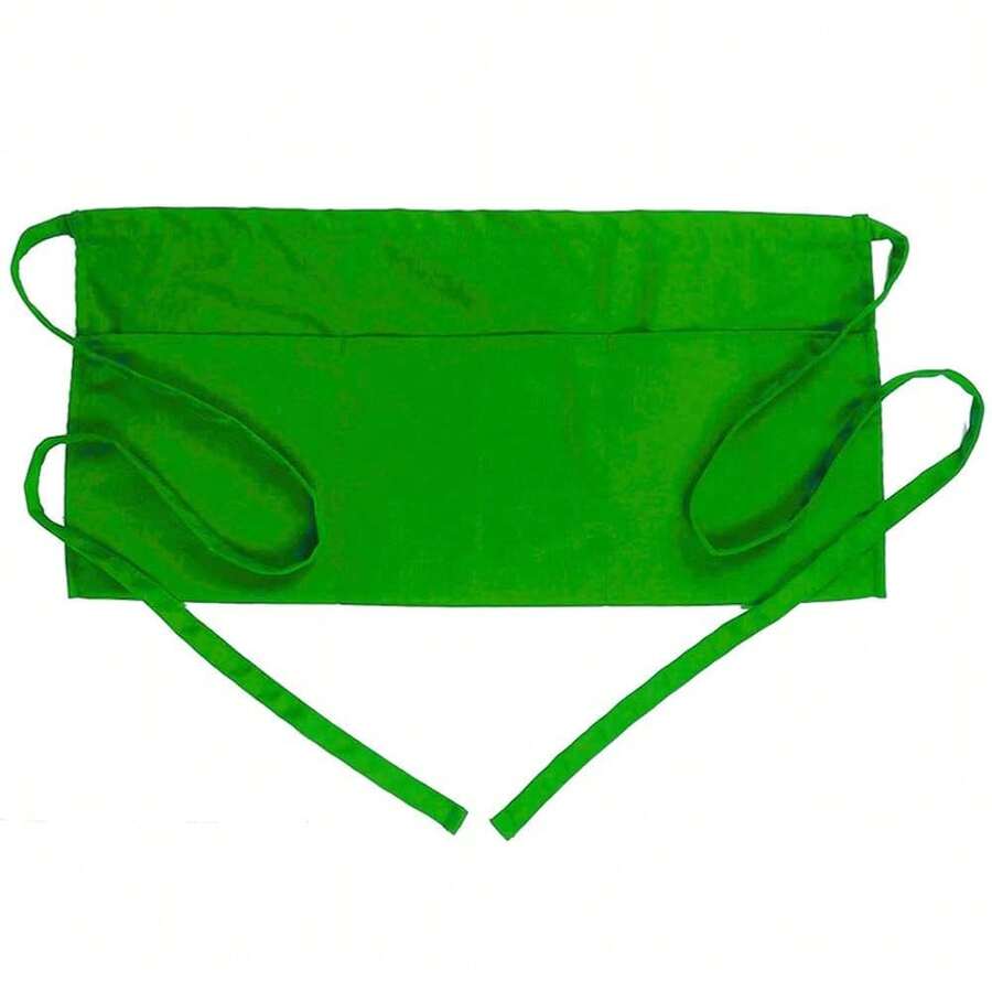BOHARERS Waist Apron With 3 Pockets - Black Waitress Waiter Server Short Aprons - D-1包裝綠色 - 查看 1