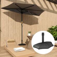 Outsunny 28 Lbs Concrete Half Patio Umbrella Base Stand, Patio Umbrella Stand For 1.26"/1.34"/1.5" Umbrella Poles, Half Umbrella Base For Outdoor, Lawn, Poolside, Black - 黑色 - 查看 6