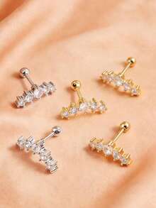 1件装钻石CZ软耳骨耳环耳钉穿刺饰品