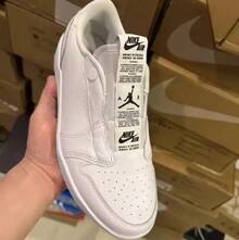 Nike Zapatillas bajas clásicas informales retro para mujer AIR JORDAN 1 LOW - Blanco - Ver 10