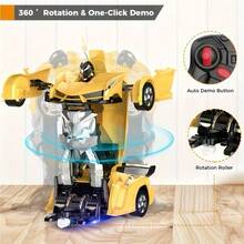 Coche RC - Juguetes de Transformación Robot para Niños y Adolescentes, Vehículo con Control Remoto a Escala 1:18 de 2.4Ghz con Rotación de 360°, Regalos Ideales de Cumpleaños y Navidad para Niños. Coche Transformable con Control Remoto: Rotación Completa de 360 Grados, Luminosas Luces LED, Coche de Juguete con Control Remoto, Regalo Ideal para Cumpleaños y Navidad. Modificando un Coche con Control Remoto: Giro Completo de 360°, Luces LED Elegantes, Coche de Juguete con Mando a Distancia, Regalo Ideal para Cumpleaños y Navidad. Coche de control remoto transformable de 2.4Ghz, un robot que se transforma con un botón y gira 360°, regalo perfecto para niños, ideal para Navidad y Acción de Gracias. - Rojo - Ver 3