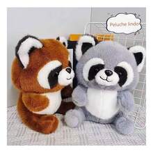 TendenciaPeluche De Pedro Pedro Mapache Gris Kawaii Juguete Suave 2pc Marrón/gris OscuroCalidad premium - Marrón/Gris oscuro - Ver 3