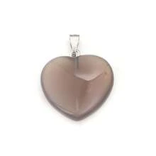 1pc Natural Heart-Shaped Stone Pendant, DIY Necklace Beads Accessory - Multicolor - Heart Shape - View 22