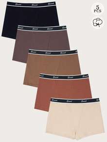 Bộ 5 quần short nữ bằng cotton nhiều màu sắc, kiểu dáng tối giản, thoải mái, có dây buộc, cạp thấp, thích hợp mặc hàng ngày, cho thể thao và thư giãn. - Nhiều màu - Xem 7