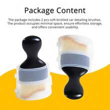 2 Piece Car Detailing Brush Kit With Cover Car Interior Cleaning Brush Dust Brushes With Soft Bristle Suitable For Cleaning The Dashboard Screen Air Vent Seats And Gaps. - 如圖 - 查看 7