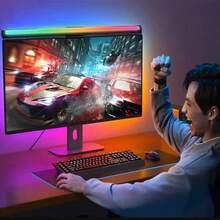 1条LED显示屏灯条，屏幕安装式台灯，亮度可调，阅读灯，USB供电，电脑办公护眼灯，适用于游戏和家庭办公环境，冷白光、暖白光、中性白光可选，桌面游戏氛围灯 - RGB+三色調光 - 查看 11