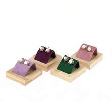 Bamboo And Wood Velvet Stud Storage Rack Jewelry Display Rack Earring Storage And Display Rack - 2 People - View 15