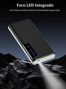 Cargador Portátil Rápido de 20000Mah 5V2A, Cargador de Teléfono Multifuncional de Alta Capacidad, Cable Desmontable 4 en 1, Luces LED Ultra Brillantes, Batería Esencial para Viajes, Pantalla Inteligente Digital, USB-C - Multicolor - Ver 5