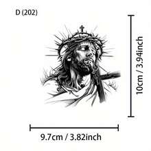 Jesus Faith Vinyl Decal - Striking Black & White Design With Crown Of Thorns, Cross, And Dramatic Mountain Backdrop - Perfect For Cars, Laptops, Windows, And More - Durable Self-Adhesive Sticker For Indoor & Outdoor Use, Indoor Outdoor Decal | Striking Visual Effect | Glossy Finish - A - View 2