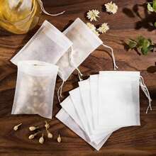 100pcs Pull-Out Non-Woven Fabric Disposable Tea Bags, Chinese Medicine Bags, Decoction Bags, Coffee Filter Bags, Tea Bags, Flower Tea Bags, 3 Sizes (Small, Medium, Large) - White - View 4