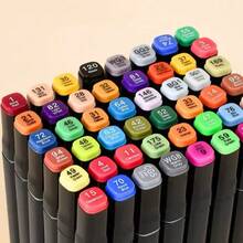 Premium Dual-Tip Marker Pen Set (12/24/36/48/60/80/120/168 Colors) - Versatile Brush Pens Suitable For Painting, Sketching, Cardboard Comic Design - Unleash Your Artistic Talent - Multicolor - View 2