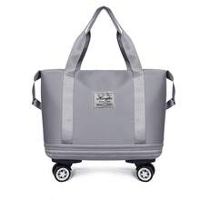 Foldable Wheeled Travel Bag, Large Capacity, Fashionable & Spacious, Suitable For Women, Minimalist & Stylish, Detachable Wheels And Handle, Weekend Bag, Overnight Bag, Luggage Bag, Portable Bag, Trolley Bag, Short-Distance Business Travel Bag, Oxford Cloth Maternity Travel Bag, Suitable For Travel, Vacation, Back To School, Tourism, Dormitory, College Students, High School Students - Blue - View 19