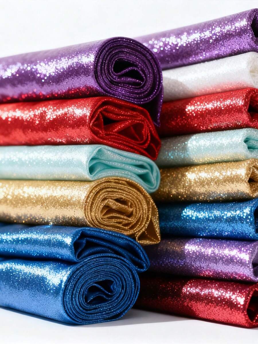 1pc Starry Sky Shiny Glitter Fabric, High-End Apparel Handmade DIY Cloth - Multicolor - View 1