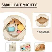 1pc INS Style Mini Diaper Bag, Handbag, Shoulder Bag, With 7 Pockets, Travel Baby Bag Suitable For Boys And Girls, 2 Bottle Holders