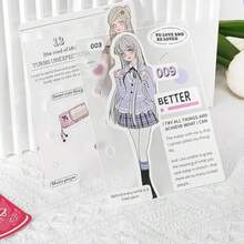 m5手帳用 半透明つや消し仕切りプレート 16枚セット 5穴対応 はがせる/インサイドフラップ付き シール台紙兼用 PP製 リフィル オフィス文具 - 写真の通り - チェックする 4