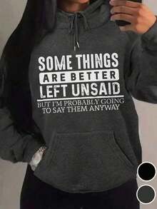 It's Better To Keep Some Satirical Things To Oneself A Unisex Black And Gray Multi-Color Hoodie All Four Seasons, A Beautiful And Fun Printed Hoodie, An Elegant Party Women's Wear, A Casual And Elegant Women's Hoodie, A Women's Hoodie, A Halloween Festival GiftSports - 黑色 - 查看 6