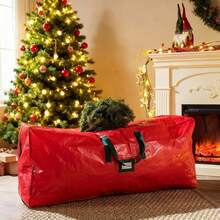 Saco para guardar árvore de Natal com grande capacidade, adequado para árvores de 2,1 a 2,7 metros, caixa de transporte impermeável e resistente à poeira, saco de armazenamento impermeável para uso externo, presente de Natal e Ano Novo, saco para guardar árvore. - Multicolorido - Ver 3