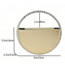 1 PC Evening Clutch Bag New Style Women's Inlaid Rhinestone Handbag Elegant Luxury Handbag Small Tote Bag Women's Bag - 金色 - 查看 6