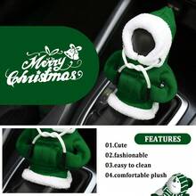 Christmas Green Hoodie Car Gear Shift Knob Cover Universal Manual Automatic Transmission Decor Interior Accessory - 1 - View 4