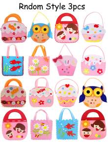 1 Set Creative Sewing Kit - DIY Handbag Craft Set, Includes Safety Pins, Felt Fabric And Simple Instructions, Educational And Fun, Inspiring Creativity And Fine Motor Skills Development. - Multicolor - View 13